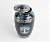 Blue Clouded Aluminium Cremation Urn Tree Of Life