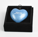 Heart In Heart Keepsake Cremation Ashes Urn Blue