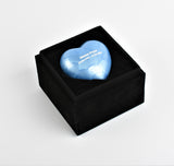 Blue Aluminium Heart With Box & Stand