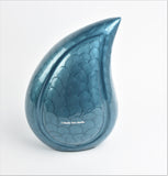 Blue Teardrop Cremation Urn