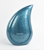 Blue Teardrop Cremation Urn