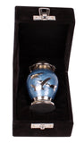 Keepsake Urn, mini container for human ashes,small urn, miniature ashes container, miniature urn , token urn, urn for small amount of ashes, urn for part ashes, Mini keepsake Urn, blue keepsake urn, small blue urn , best quality urn, affordable urn