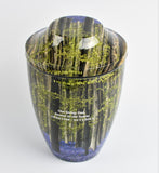 Blue Bell forest Iron Metal Cremation Urns With Free Ashes Bag