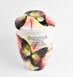 Iron Metal Cremation Urn Butterfly Design With Free Ashes Bag