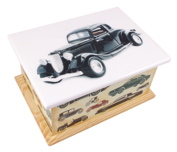 Vintage car wooden casket, wooden urn, wooden casket , extra large urn, ashes urn, free delivery urn, best price urn, affordable price urn, best quality urn