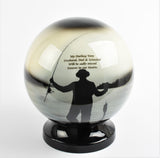 Fishing Man Globe Cremation Urn
