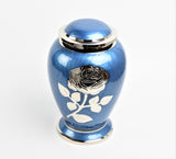 Blue Rose Flower Cremation Urn Dove Design