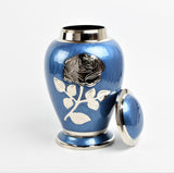 Blue Rose Flower Cremation Urn Dove Design