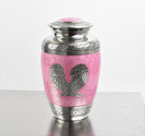 Angel Wings Pink And Silver Cremation Urn