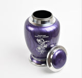 Purple and Silver Lilies Urn