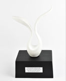 Double Flame Design White Cremation Ashes Urn