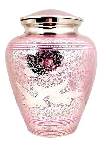 pink urn going home urn flying birds urn large cremation urn urn for her, cremation urn for ashes , urn for ashes , container for ashes, ashes storage jar, human ashes container, large urn , british urn, adult ashes urn, cremation urn for human ashes, funeral memorial burial remembrance URN, affordable price urn, metal urn, blue urn, free delivery urn, quick delivery urn