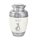 Pearl White Aluminium Cremation Urn With Engraving Options