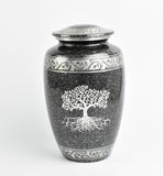 Tree Of Life Grey And Silver Aluminium Cremation Urn