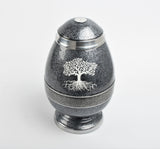 Grey Egg Shape Tree Of Life Cremation Urn