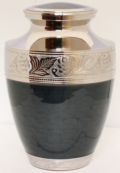 Black Embossed Flower Large urn, charcoal urn, black urn, cremation urn for ashes , urn for ashes , container for ashes, ashes storage jar, human ashes container, large urn , british urn, adult ashes urn, cremation urn for human ashes, funeral memorial burial remembrance URN, affordable price urn, metal urn, blue urn, free delivery urn, quick delievery urn