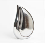 Silver with hammered design Teardrop Urn
