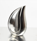 Silver with hammered design Teardrop Urn