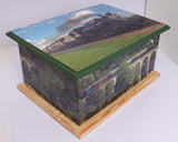 Steam Railway MDF/Teak Wood Casket For Ashes