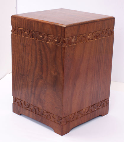 solid wood adult creamtion urn , extra large urn, extra large wood urn, hard wood container for human ashes, extra large urn, pet , funeral memorial remembrance