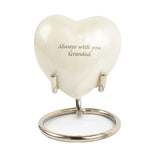 Pearl White Keepsake Heart With Box & Stand