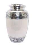 pearl white adult cremation urn for ashes , large cremation urn, white urn, large ashes container
