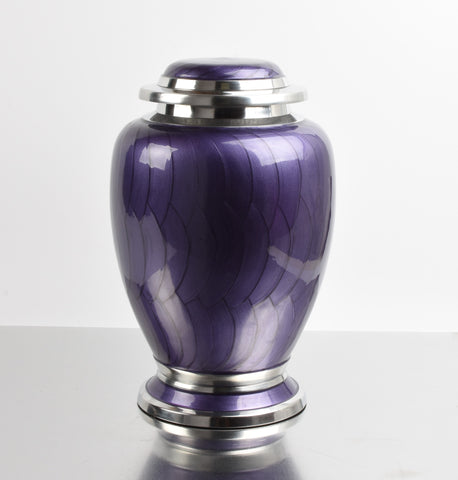 Purple and Silver Dove Shape Urn