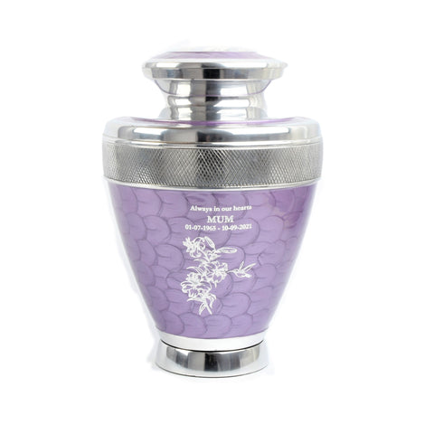 Purple Milano Aluminium Cremation Urn