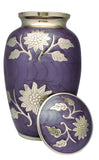 Funeral memorial remembrance human ashes container, purple flower urn, free delivery urn, quick delivery, urn for her  large  urn , free delivery urn, quick delivery urn, best quality urn, affordable price urn, cheap price urn