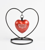 Heart In Heart Keepsake Cremation Ashes Urn Red