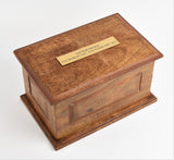 wooden engraved urn, personalised urn, large cremation urn for ashes, wood urn casket, free delivery , biodegradable urn, best quality