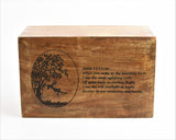 wood cremation urn, box urn, girl on swing wooden casket, wooden engraved urn, fully personalised urn, large cremation urn for ashes, wood urn casket, free delivery , biodegradable urn, best quality