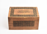 Beautifully Engraved Large Solid Wood Biodegradable Casket - Option To Personalise