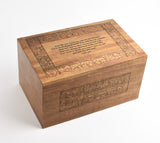 Beautifully Engraved Large Solid Wood Biodegradable Casket - Option To Personalise