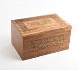Beautifully Engraved Large Solid Wood Biodegradable Casket - Option To Personalise