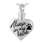 Silver Heart with Paw Print