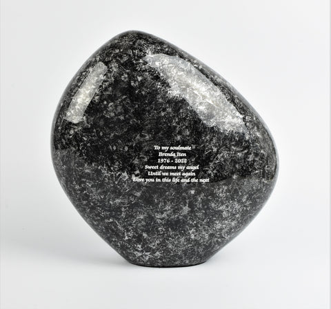 Grey Stone Shape Aluminium Large Cremation Urn