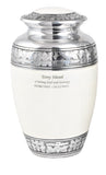 Pearl White Aluminium Cremation Urn