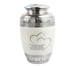 Pearl White Aluminium Cremation Urn With Engraving Options