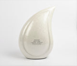 Pearl White Teardrop Cremation Urn