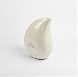 Pearl White Teardrop Cremation Urn