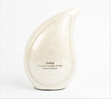 Pearl White Teardrop Cremation Urn