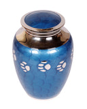 pet cremation ashes urn, pet memorial, blue pet ashes urn, blue pet urn, blue dog urn, blue cat urn