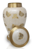 white double urn, white urn for 2 people ashes, companion urn, dual capacity urn double capacity  free delivery urn, quick delivery urn, best quality urn, affordable price urn, cheap price urn
