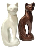 Cat Shaped Urn Chocolate Brown