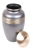 grey cremation urn for ashes, grey urn, ashes urn