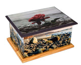 Seaside MDF/Teak Wood Casket For Ashes