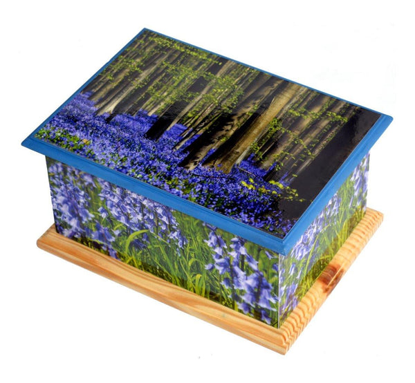 Bluebell Forest MDF/Teak Wood Casket Urn