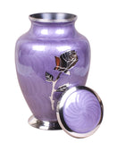 purple urn for ashes, rose urn for ashes, flower urn, Funeral memorial remembrance purple urn human ashes container mini adult child pet ashes urn teardrop brass large medium small urn